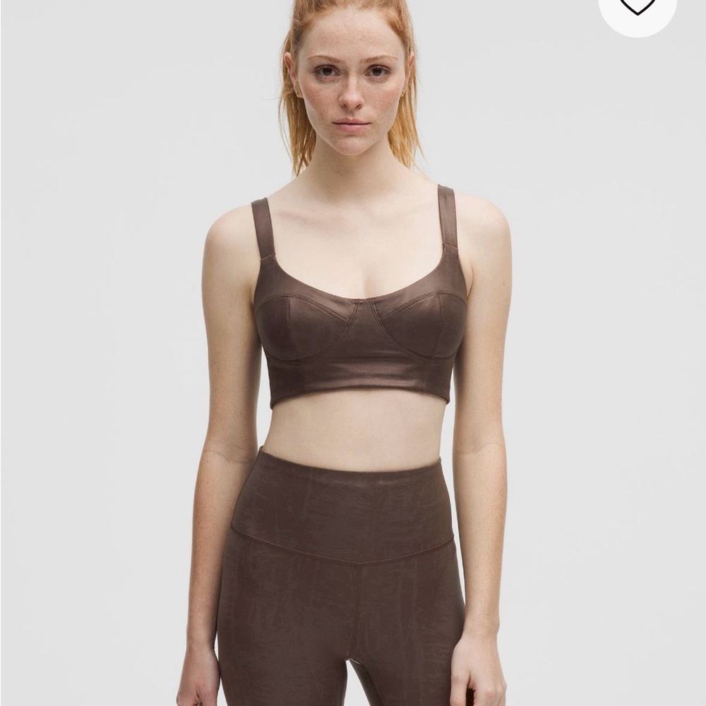Lululemon Everlux Longline Workout Bra Light Support, A/B Cup *Matte Foil